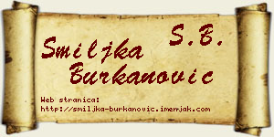 Smiljka Burkanović vizit kartica
